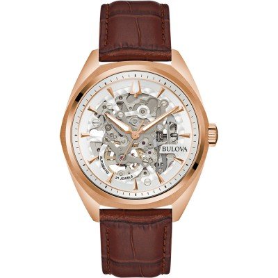 Bulova men's hot sale skeleton watch