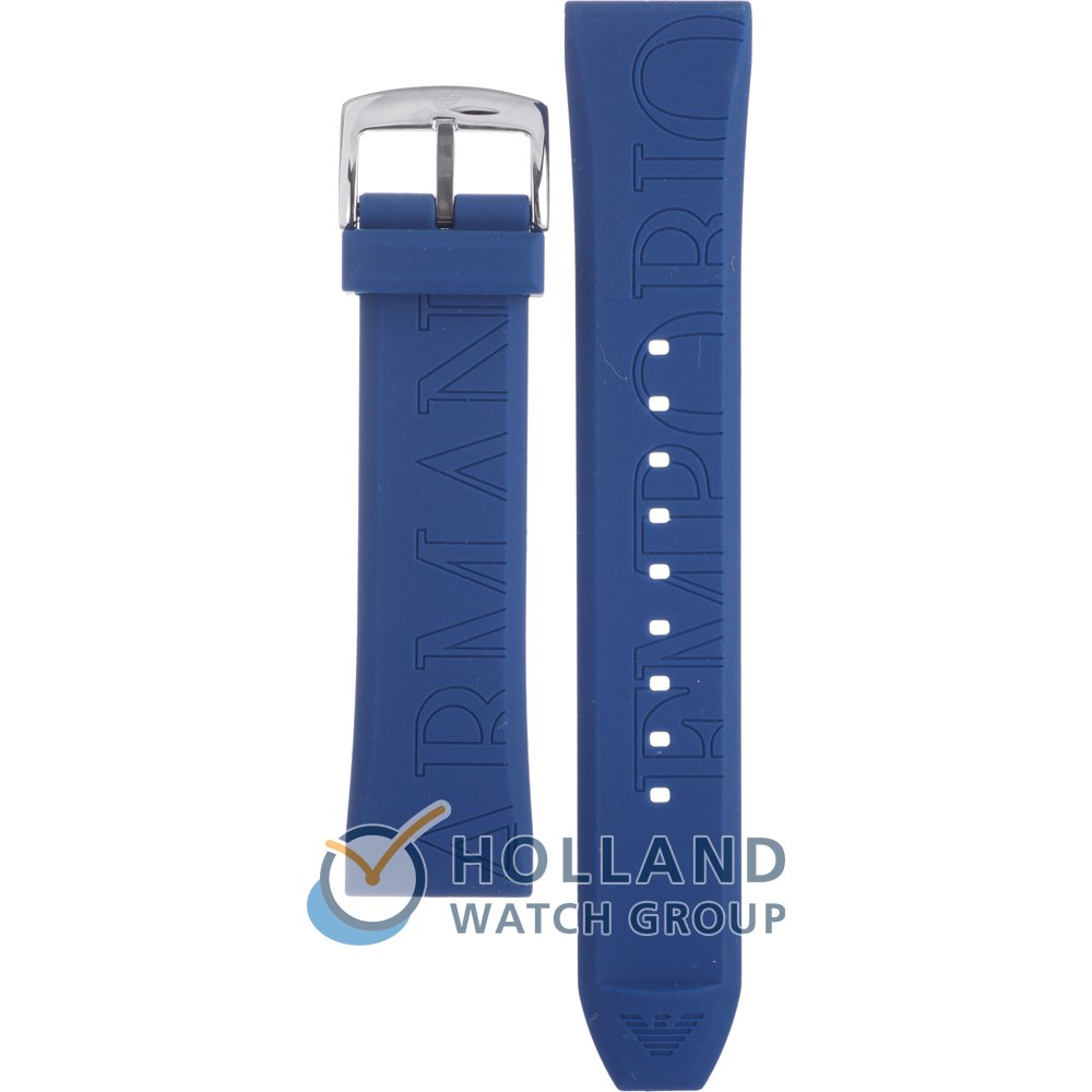 Armani blue 2025 rubber strap watch