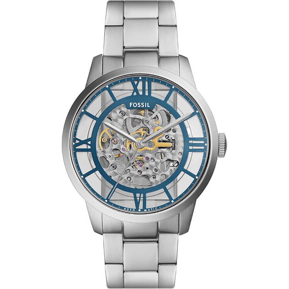 Fossil skeleton mens watch