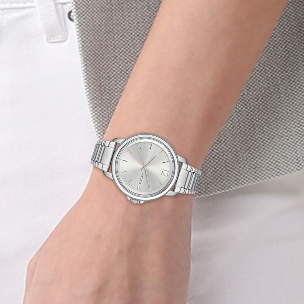 Silver lacoste outlet watch