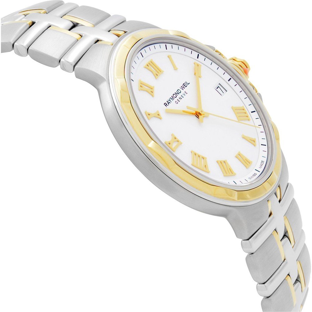 2970-SG-00308 Raymond Weil Parsifal Automatic White Dial Auto Mens Watch  Gold and Steel case and bracelet