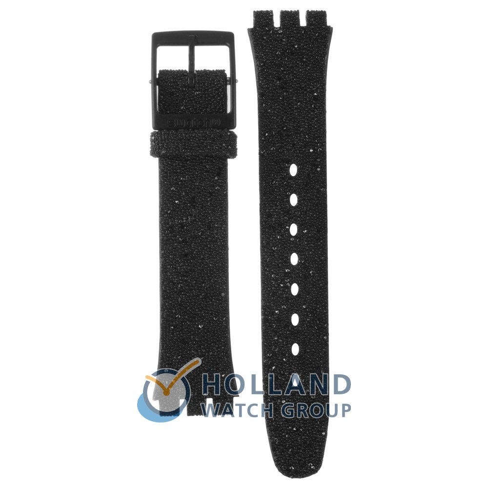 Swatch black cheap leather strap