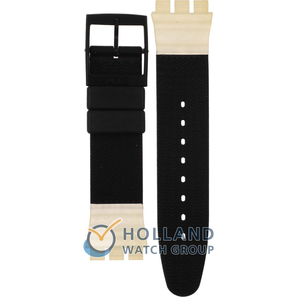 Swatch black 2025 plastic strap