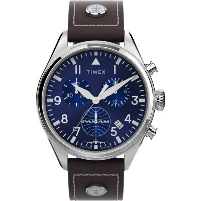Marlin® Chronograph Tachymeter 40mm Leather Strap Watch - TW2W51400