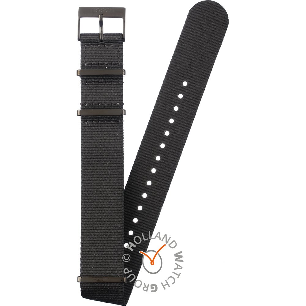 Tissot bracelet, 21 mm, black fabric, T852043157